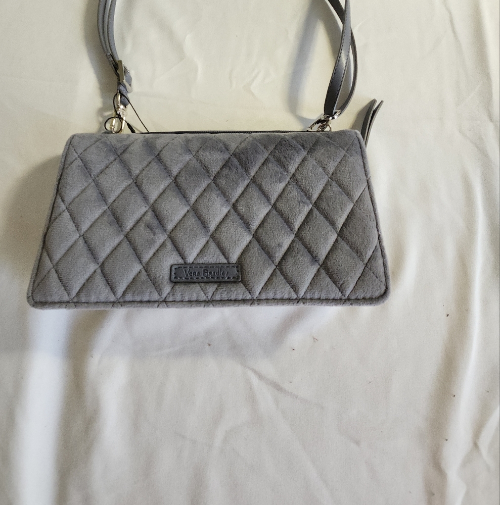 Vera Bradley RFID Wallet Crossbody Carbon Grey New